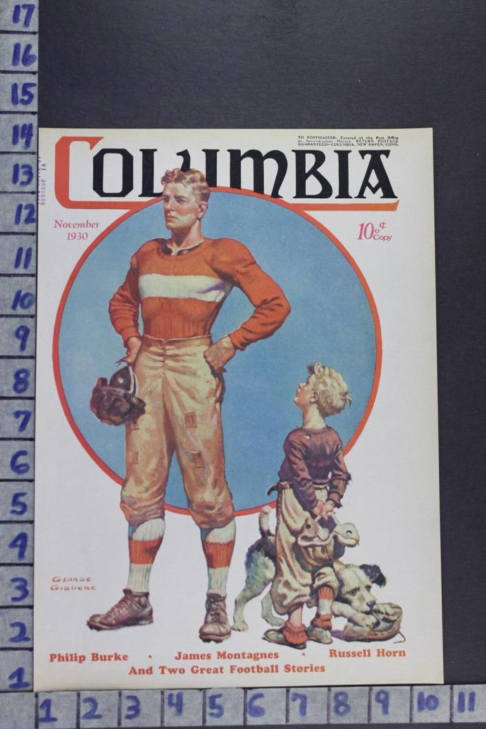 1930 GEORGE GIGUERE FOOTBALL PLAYER OUTDOOR SPORT DOG ORIGINAL COVER ART COV085