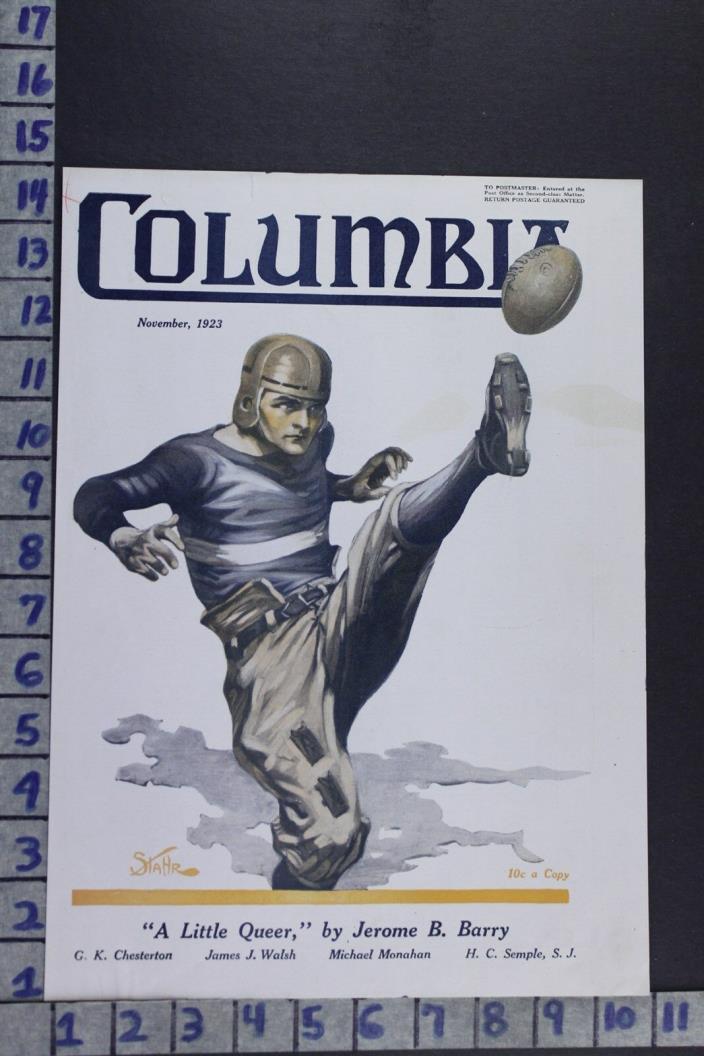 1923 STAHR VINTAGE FOOTBALL PLAYER OUTDOOR SPORTING ORIGINAL COVER ART COV083