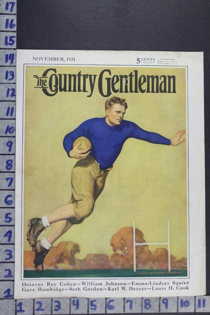 1931 JOHN HOWITT FOOTBALL FIELD GAME OUTDOOR SPORT ORIGINAL COVER ART COV047