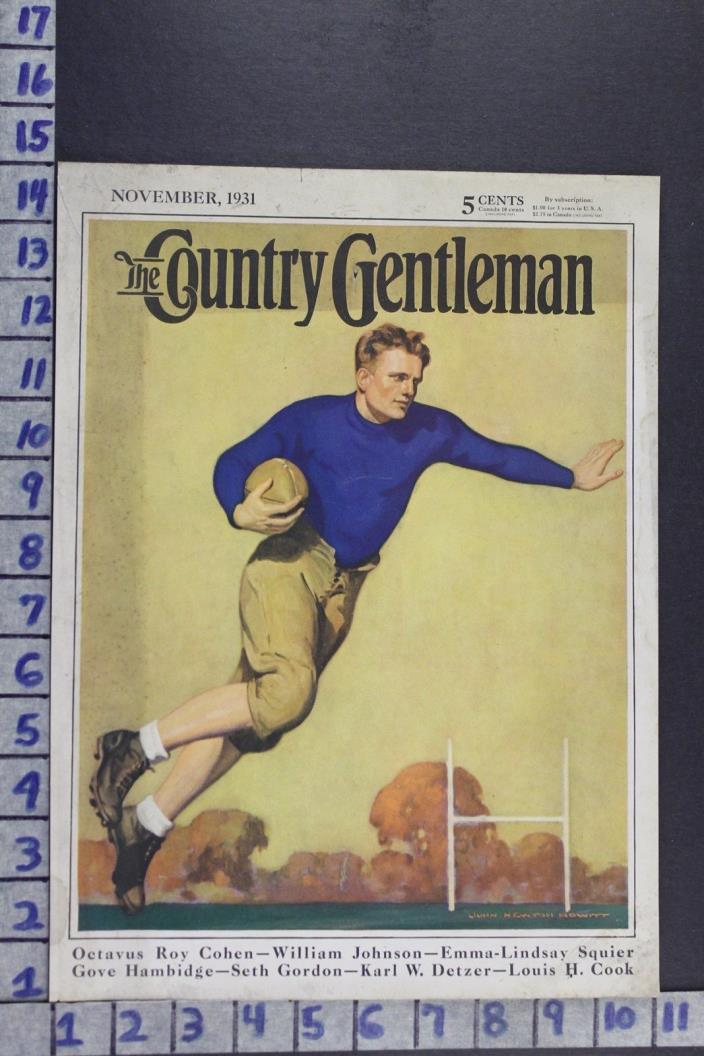 1931 JOHN HOWITT FOOTBALL GAME CLEAT OUTDOOR SPORT ORIGINAL COVER ART COV074