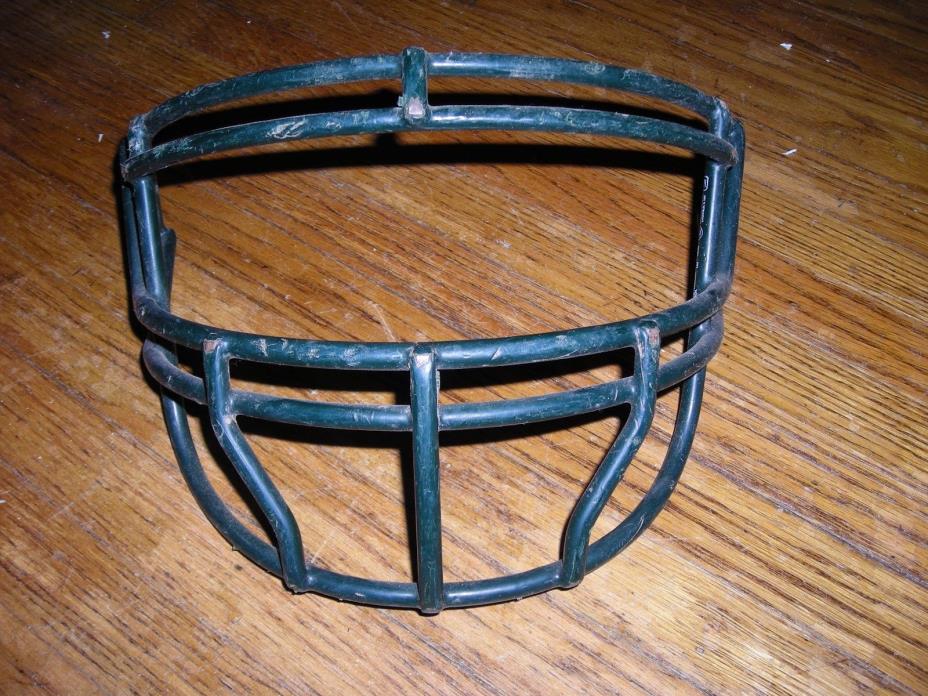 Vintage game used football facemask, kelly green, 5 bar, neat design