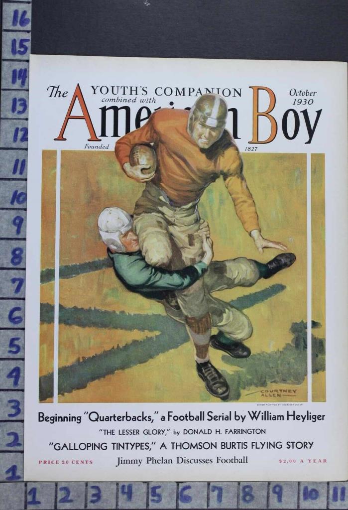 1930 SPORT FOOTBALL QUARTERBACK EQUIPMENT ATHLETE ILLUS ALLEN COVER COV387