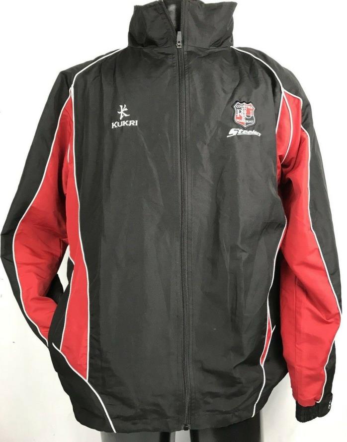 Counties Manukau Steelers Rugby Football Full Zip Jacket 2XL Black Red