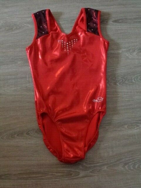NWOT Dreamlight RED & BLACK COMPETETION Gymnastics Leotard Adult Small AS