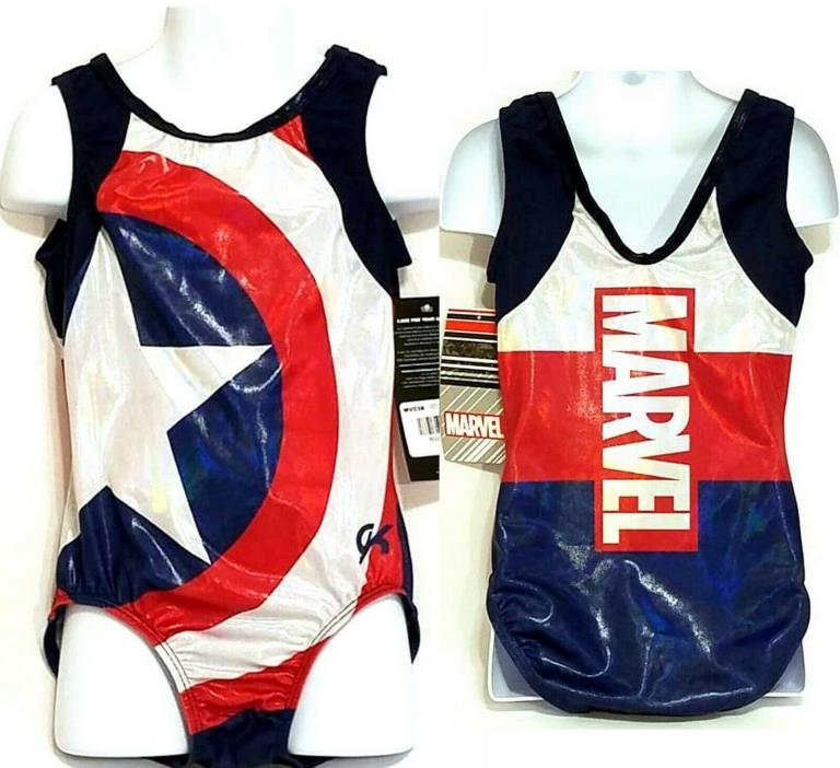 Marvel GK Elite CAPTAIN AMERICA Girl's LEOTARD (Size: CL) Made in the USA - NWT