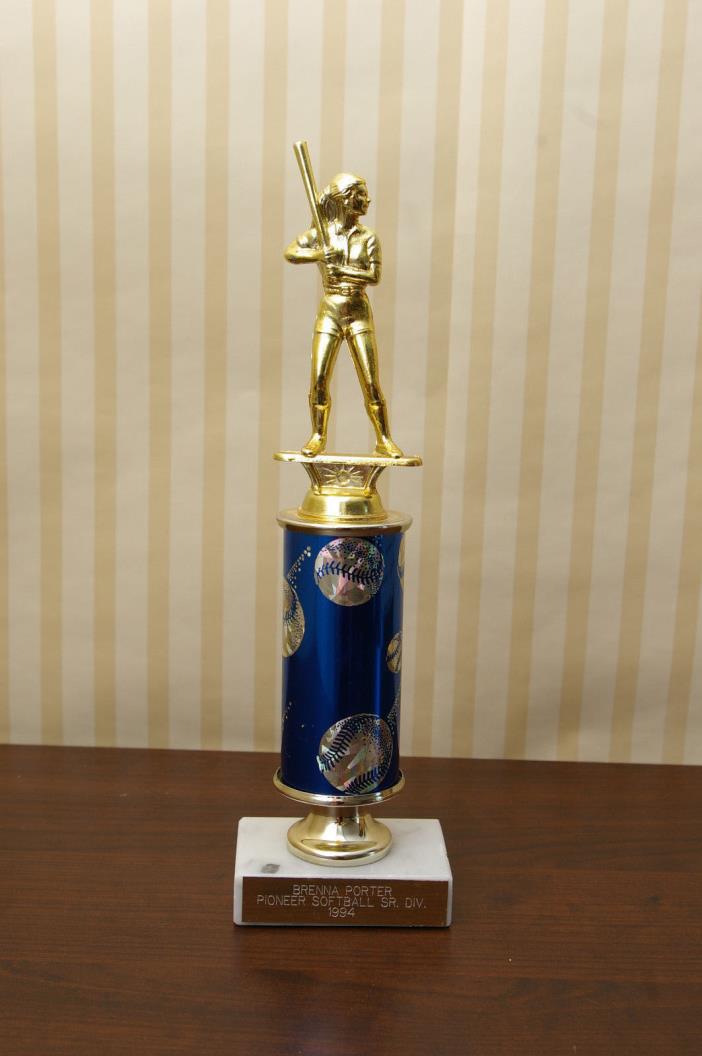 Trophy Award Female Softball 1994 Marble Base 10.5