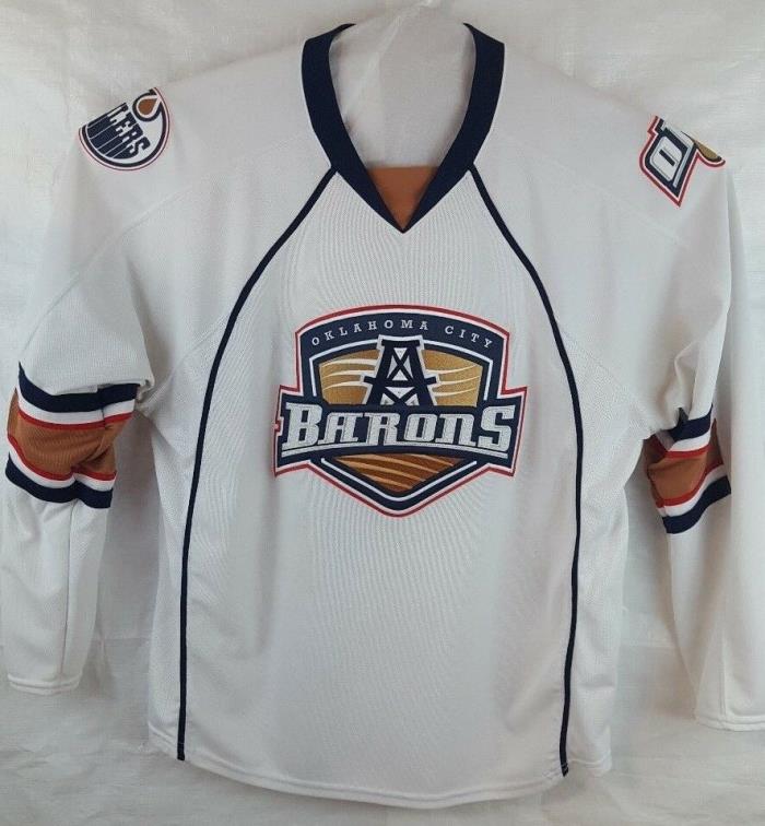 OKLAOMA CITY BARONS Reebok White Jersey Adult Size XL Official Licensed AHL