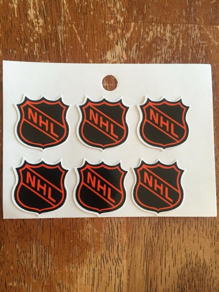 Pro Stock / Return NHL Shield Hockey Helmet Sticker Decal Lot of 6-retro orange