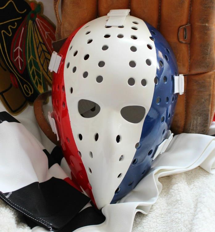 Vintage Look  USA American Theme Custom Fiberglass NHL Hockey Goalie Mask (tk)