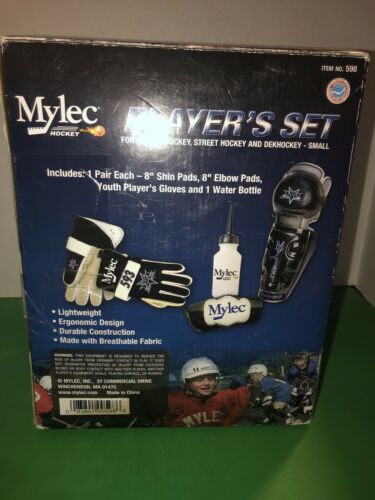 Mylec Player’s Hockey Set Gloves, Shin Pads, Elbow Pads, Water Bottle Small