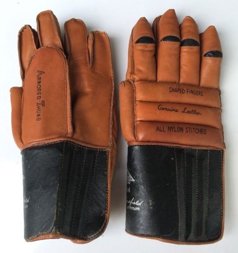 Trio Hollander Vic Hadfield 71-64 Genuine Leather Hockey Gloves Vintage