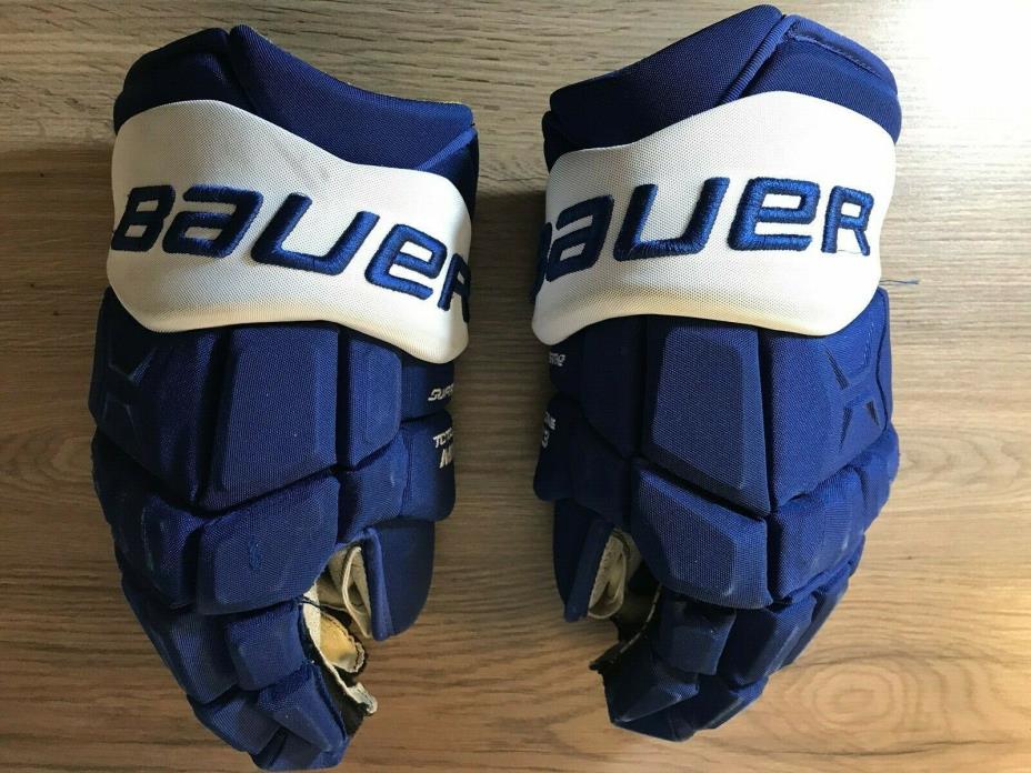 Bauer Toronto Maple Leafs Pro Stock Hockey Gloves Supreme Total One MX3 15in