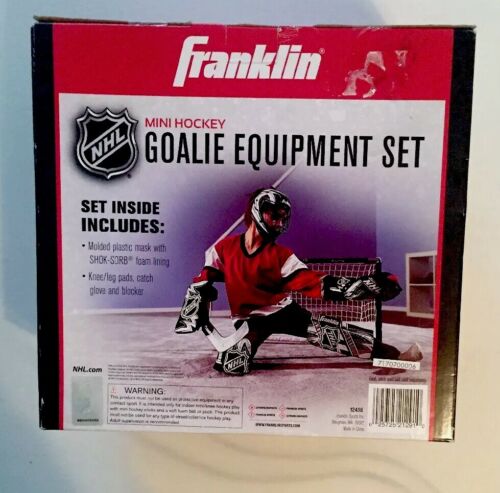 New Franklin Sports NHL Mini Hockey Goalie Equipment Set Catch Glove,knee pad