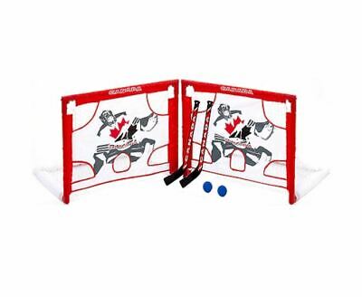 Team Canada Collapsible Mini Stick Hockey Goal Set! Netting Goal Hotel Hockey