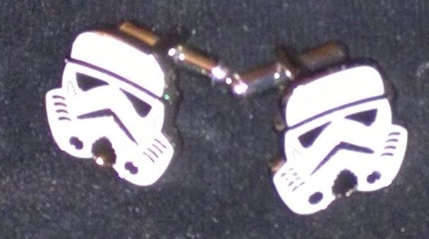 STORMTROOPER-CUFFLINKS-Star-Wars-Clone-Army-Empire-NEW + Gift Bag