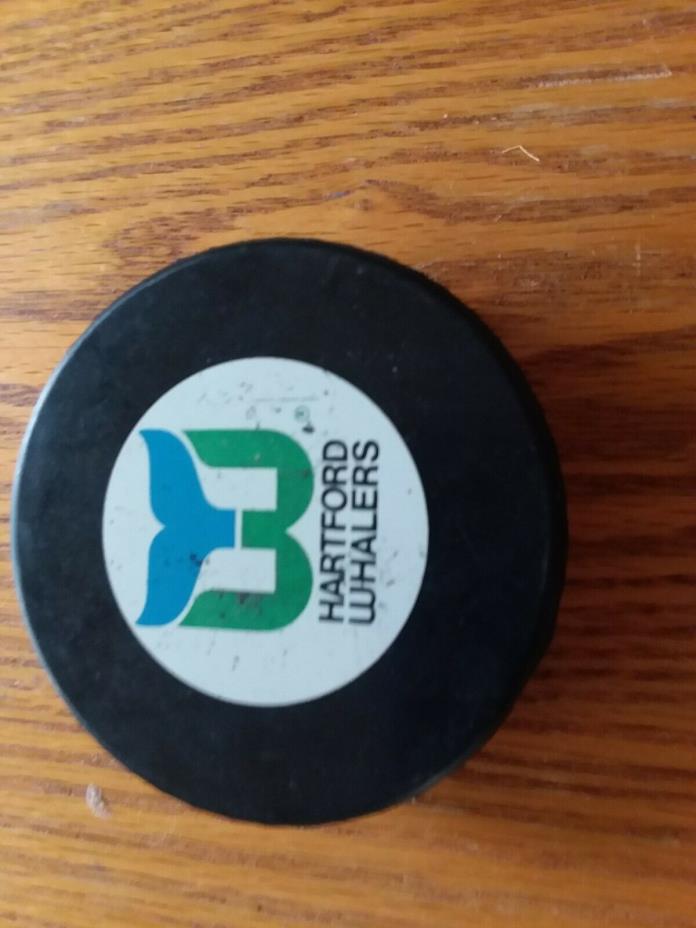 Hartford Whalers Civic Center Game Used Official Hockey Puck Whalers Vs Bruins