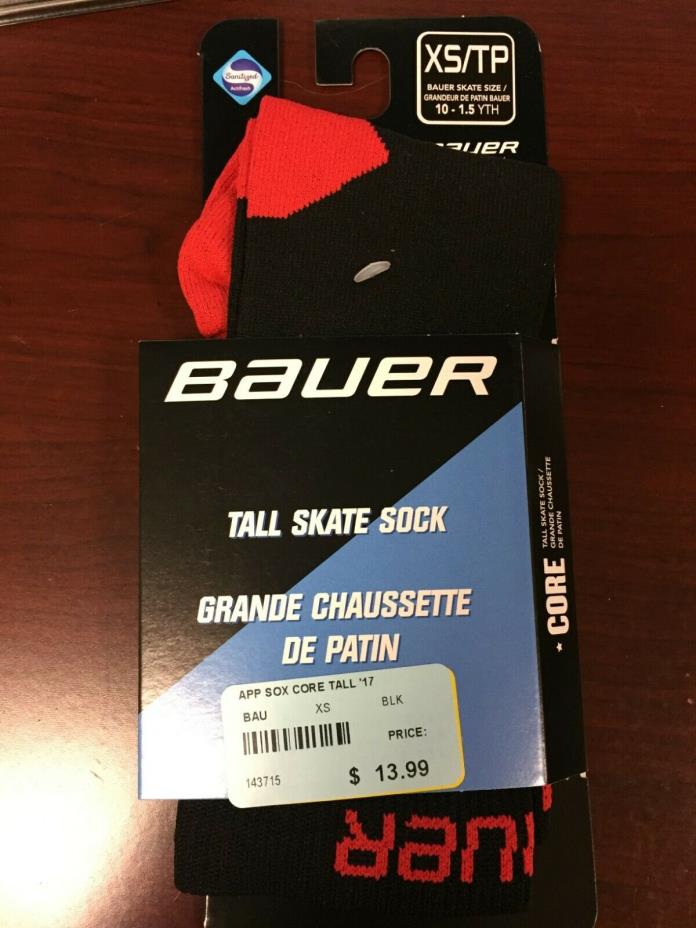 Bauer Tall Skate Sock Black/Red