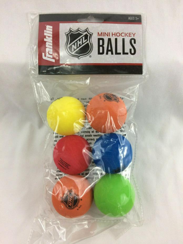 Franklin NHL Brand Mini Foam Hockey 2 inch Balls, 6 Pack - NEW/ SEALED -