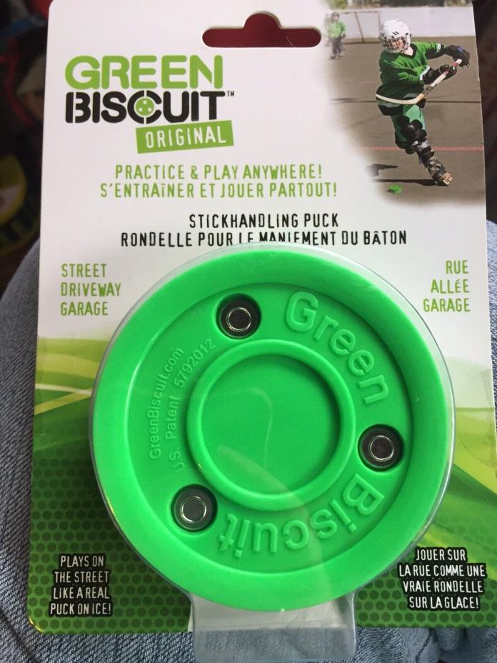 Green Biscuit Hockey Passing Training Puck - NEW in Package