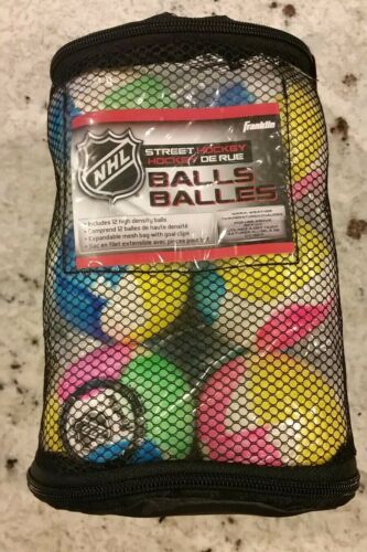 Franklin NHL Multi Color High Density Street Hockey Ball Pack of 12 Balls *NEW*