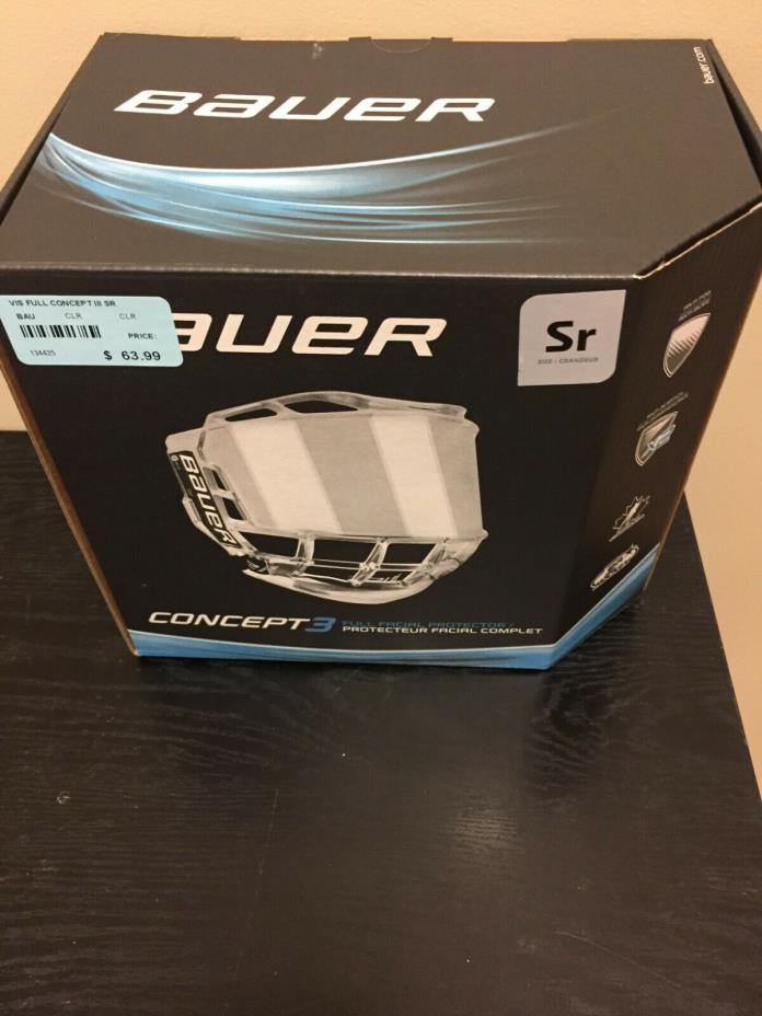 Bauer Concept 3 Full Shield Visor SR Hockey Helmet Visor & Bag