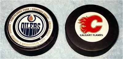 NHL, Calgary Flames, Oilers, Official Licensed Product, Hockey Puck