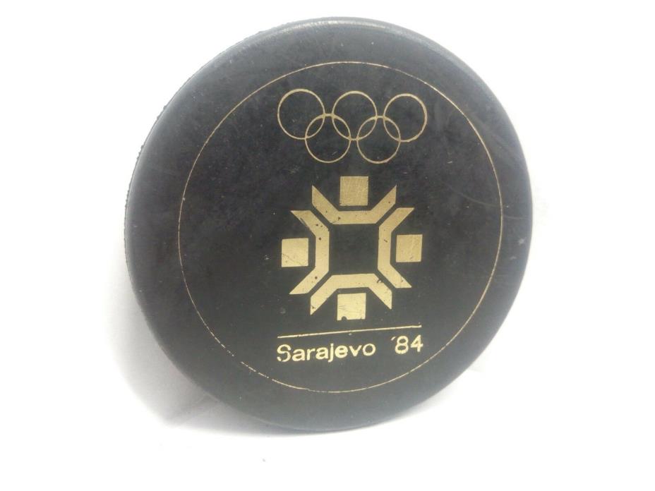 Rare vintage ice hockey puck - winter olympic games Sarajevo 84