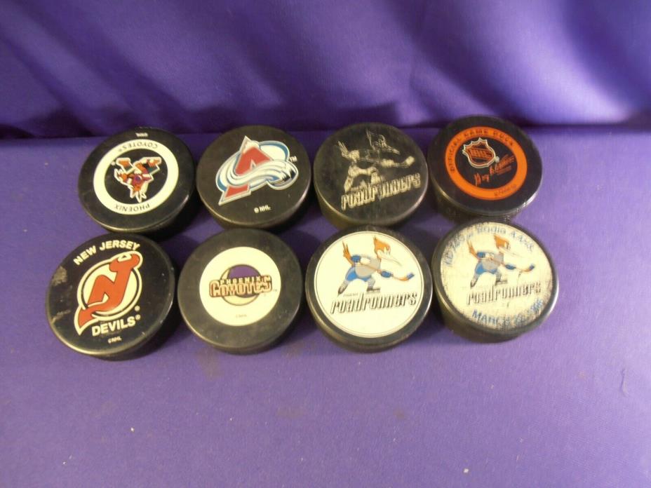 Vintage Lot Of 8   Ice Hockey Puck Official NHL