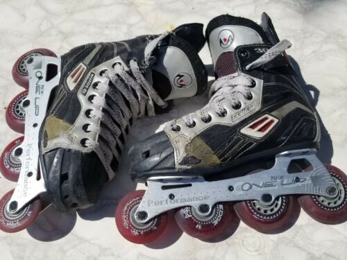 Junior Kids Size 4 Bauer Mega 30-50 Hockey  Inline Skates Tuuk One Up Performanc