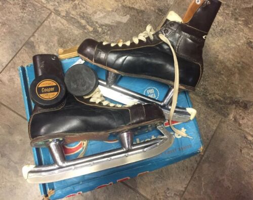Vintage 60’s CCM Ice Skates SENIOR A - Men’s Sz 10 - Made in Canada w/Box!
