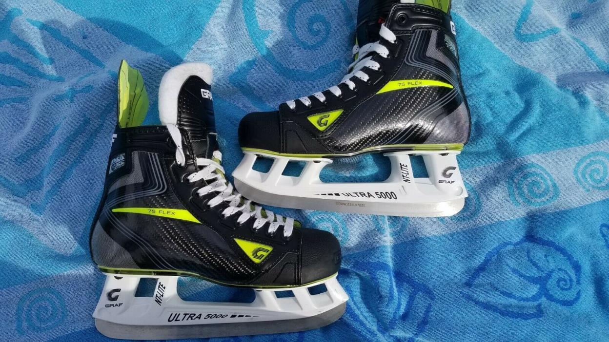 GRAF G9035 Hockey Skates 75 Flex Size 6 3D Heel Lock MCI Tech