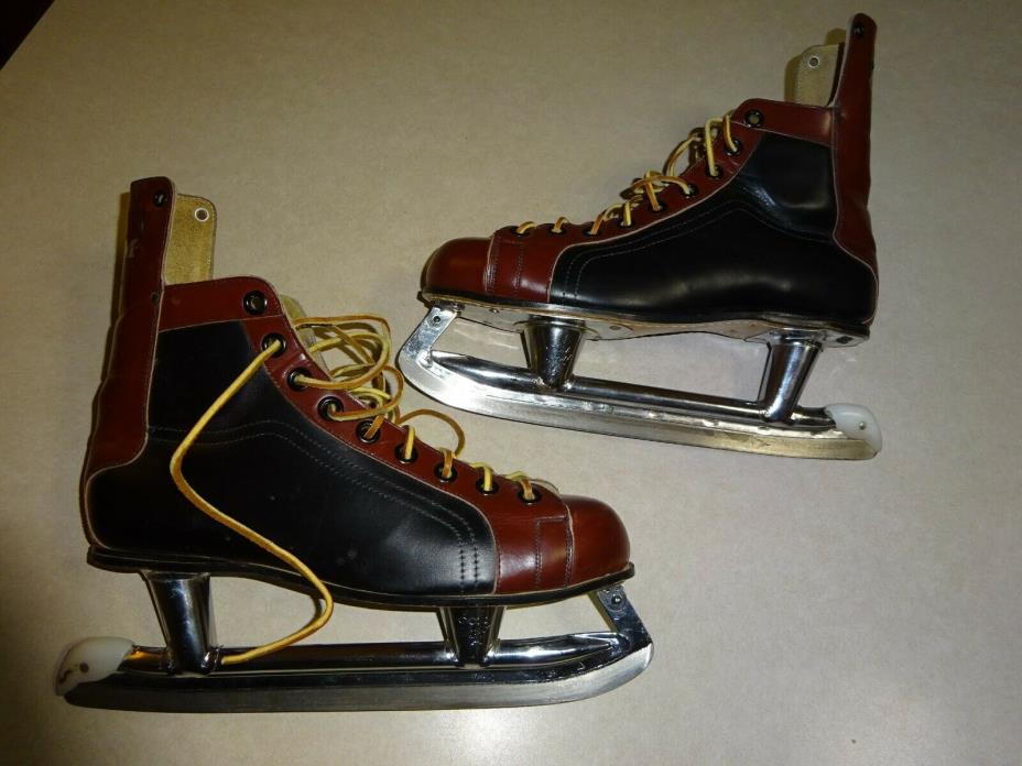 CCM Vintage Ice Hockey Skates Leather Men's Size 8.5 CLASSIC 1960'S NICE!