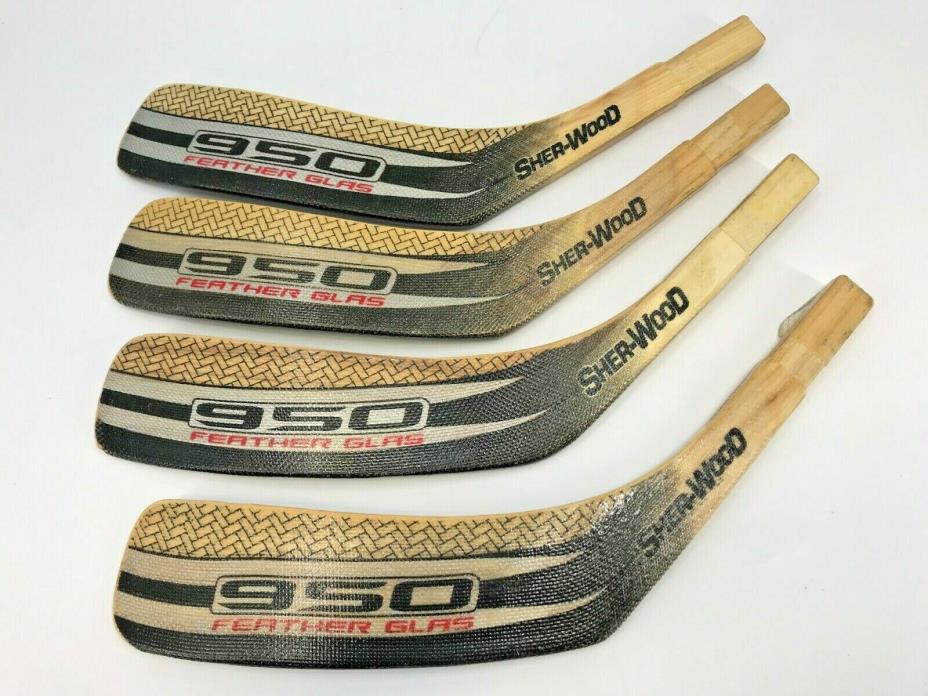Lot of 4 Sher-Wood 950 Feather Glas Hockey Replacement Blade LH #Z44