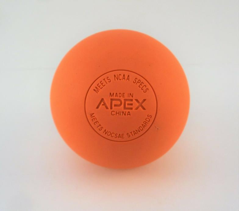 Apex Sports Orange Lacrosse Massage Ball NOCSAE / NFHS / NCAA (2 Pack)