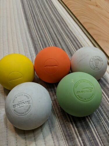 Lot of 5 Lacrosse Balls Official Rubber NFHS NCAA Approved champro brine stx GUC