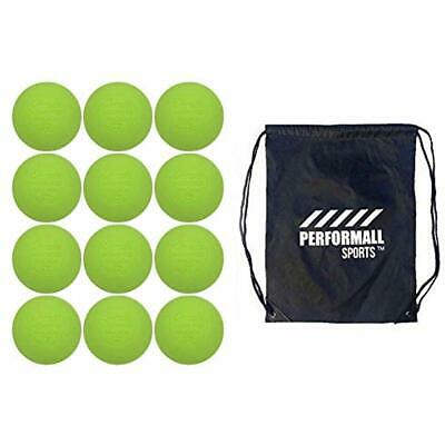 Lacrosse Balls (12-Balls) Neon Green NCAA/NFHS/SEI/NOCSAE Bundle With Performall