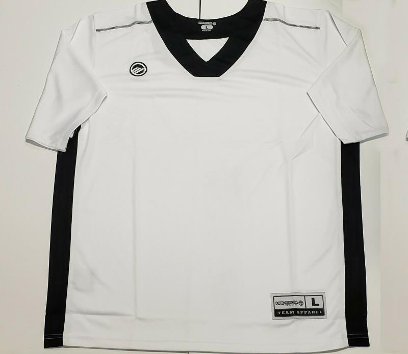 Maverik Lacrosse Team Apparel YOUTH Lax Jerseys, White w/ Black Collar, nwt