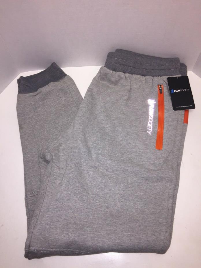 Flow Society Mens Sz XL Jogger Pants Heather Gray Reflective w/ Pockets NEW $59