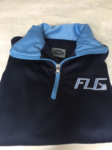 Power Tek Boys Navy Polyester fLG Lacrosse Quarter Zip- Size Youth Large