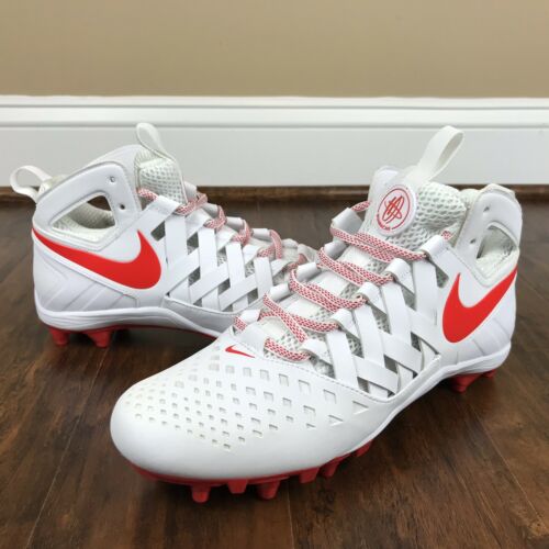 Nike New Huarache V Lacrosse Football Cleats Size 9.5 Red White 807142-161