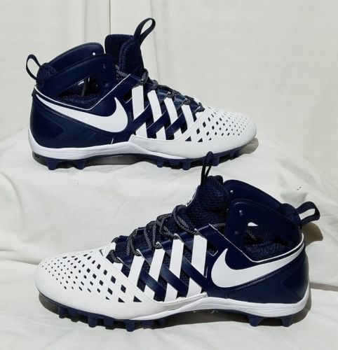 NIKE HURACHE V LAX LACROSSE Mens White Blue Cleats Size 12.5