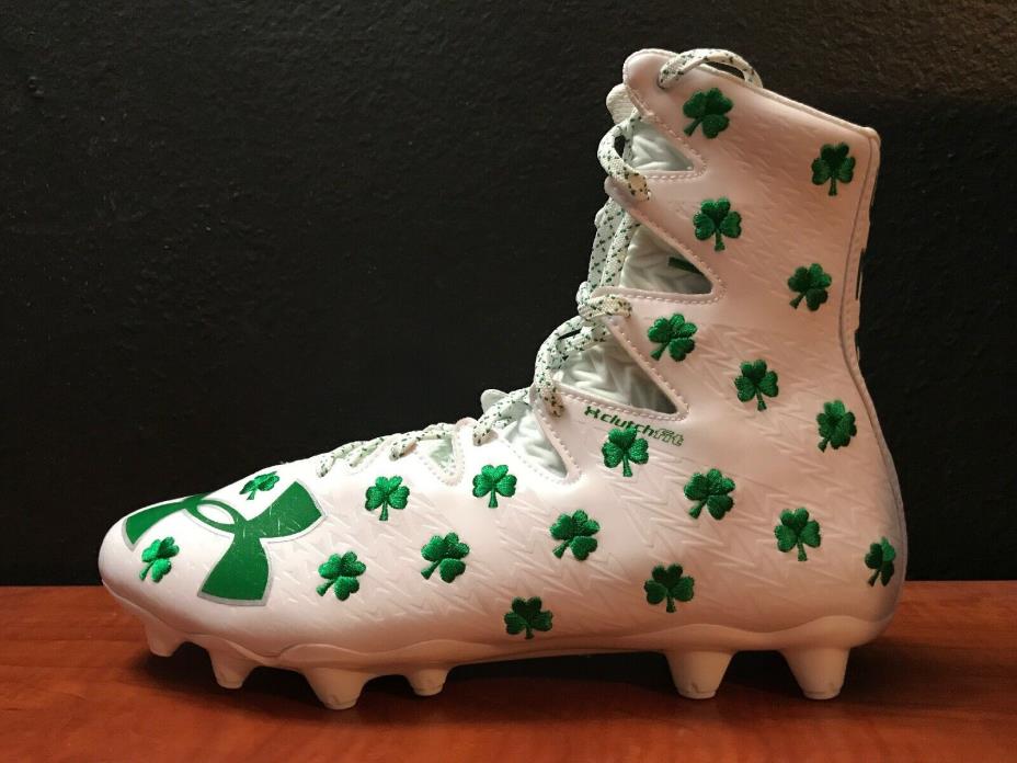 Under Armour Highlight MC Football Lacrosse Cleat RARE White Clover Shamrock Lax