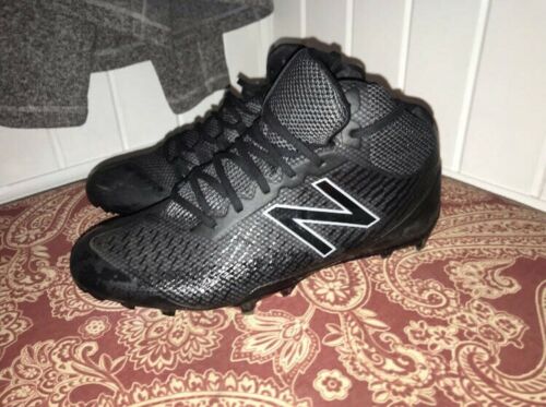 New Balance Men's Mid-Cut Burn X Lacrosse Cleat Shoes Black Sz 10.5
