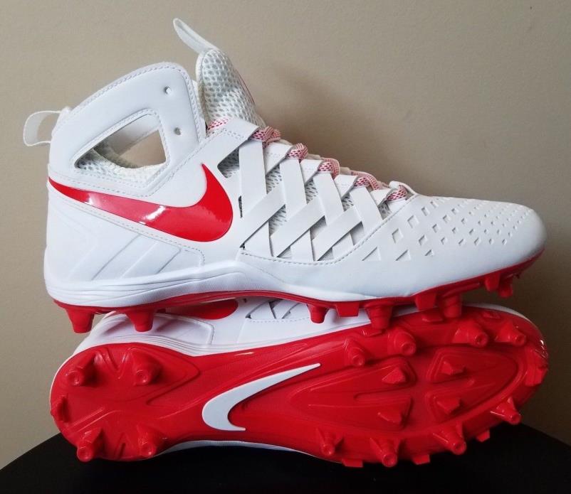Mens Nike Huarache Lacrosse Cleats White Red Size 11.5 Waffle Design Brand New