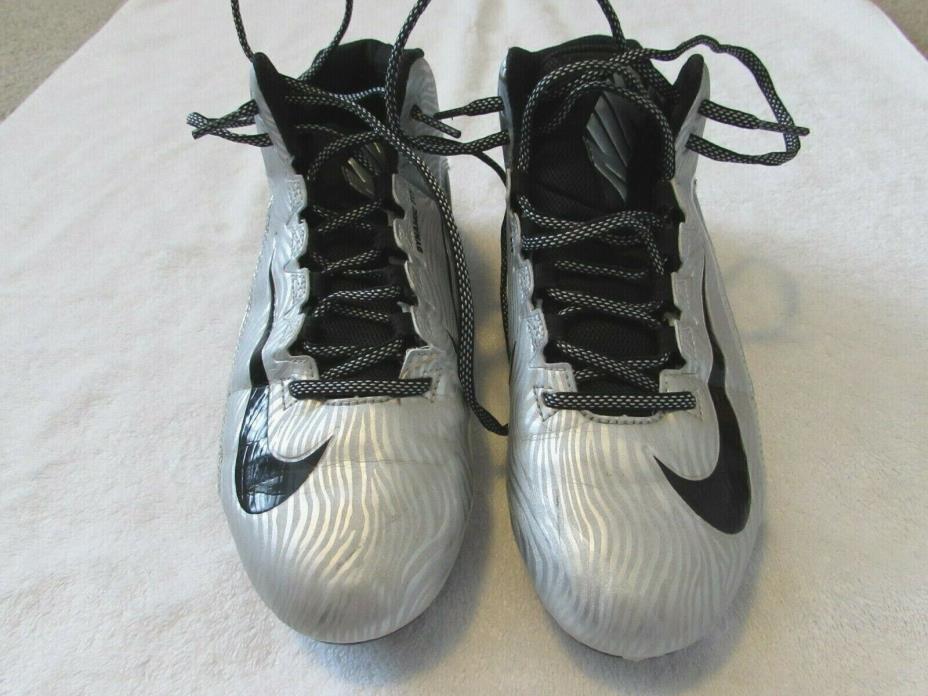 Men's Nike Speedlax Lacrosse Cleats 807143-001 Size 8.5 Black & Silver Pre-Owned
