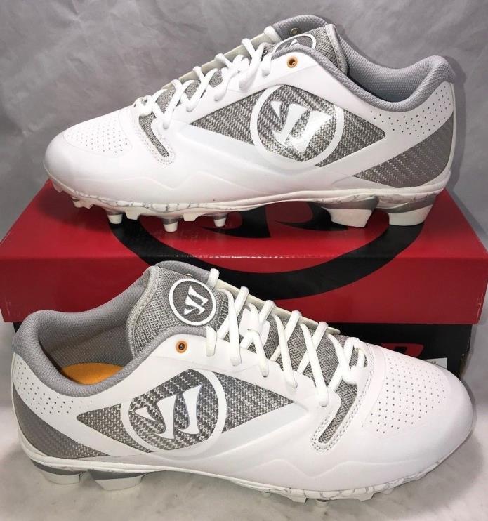 Warrior Gospel Mens Size 12 Lacrosse Lax Cleats Silver White New