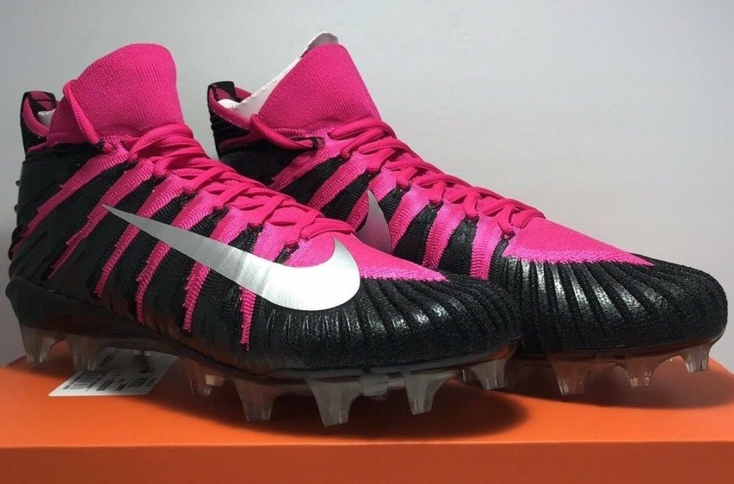 Nike Mens Size 12 Alpha Menace Elite Mid BCA Football Cleats Black Pink 918203