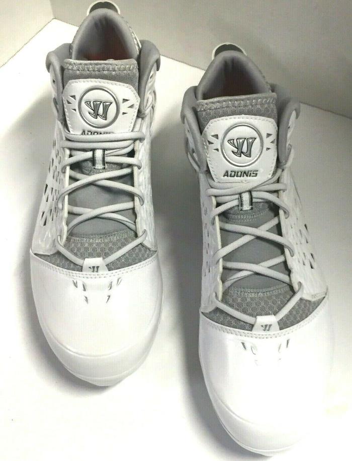 New Warrior Adonis Mens Lacrosse Cleats White and Grey AdonisWT Size 13 D