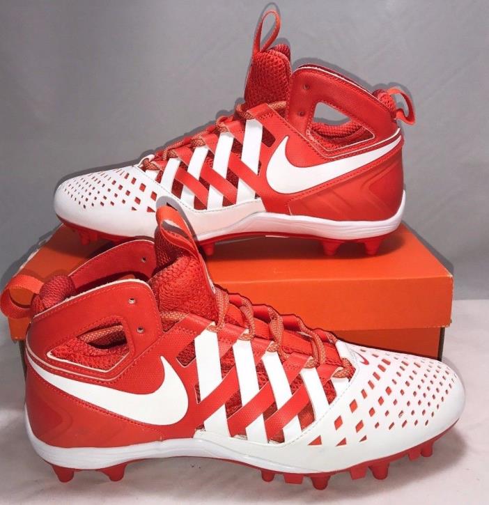Nike Mens Size 11.5 Air Huarache Td Football Lacrosse Cleats White Orange $100