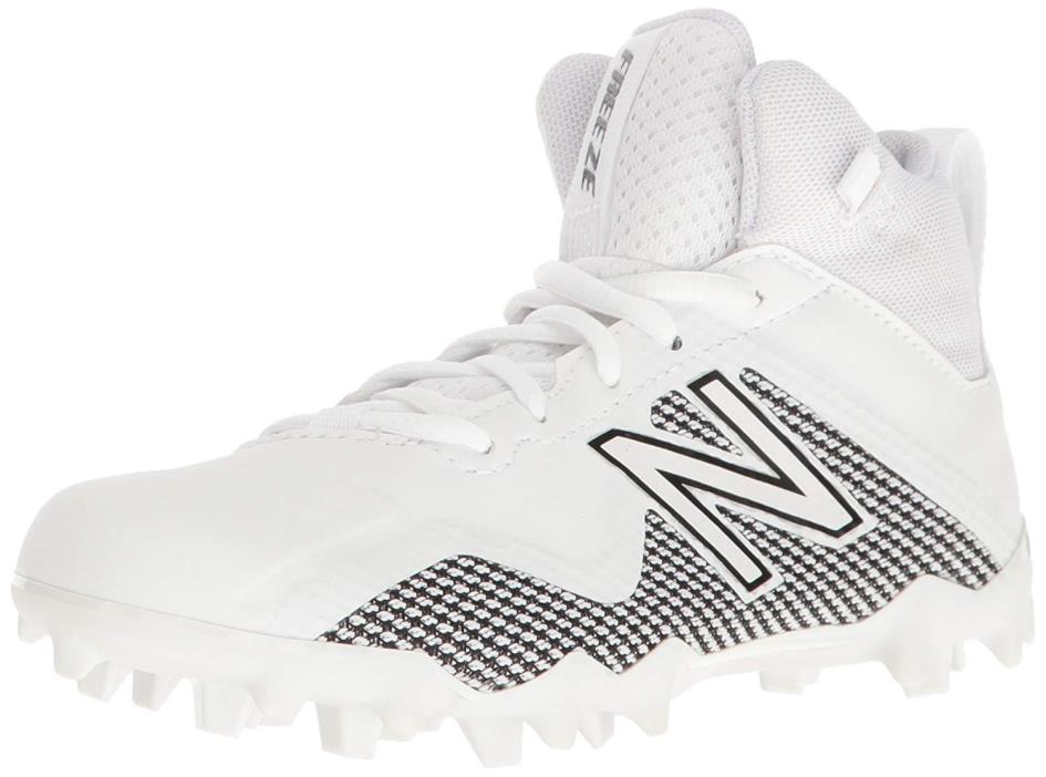 New Balance Boys' 3 W Freeze LX Jr Lacrosse Shoes Cleats White/Black Wide Kids